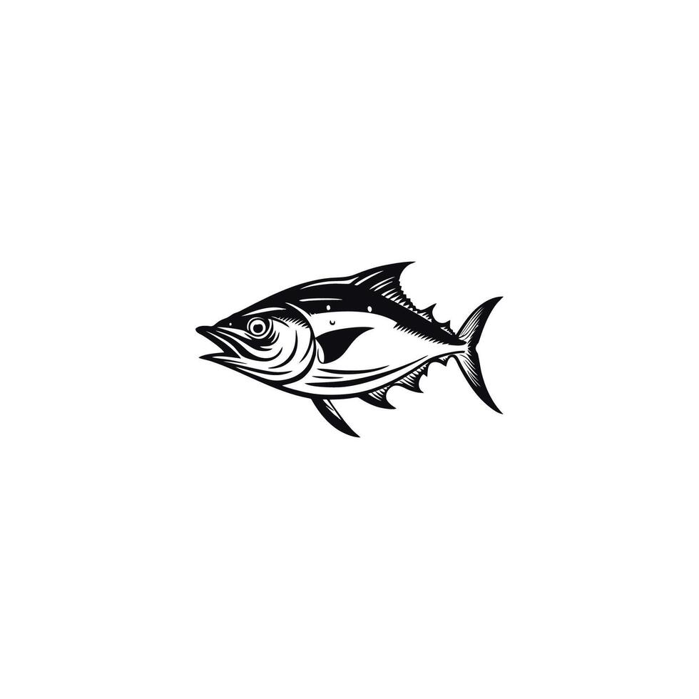 AI generated yellow fin tuna logo Modern fresh Tuna Fish Vector for food market and restaurant