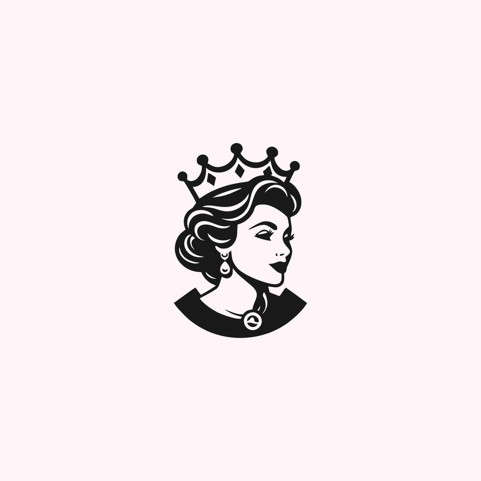 AI generated Queen logo for women with creative crown concept Vector