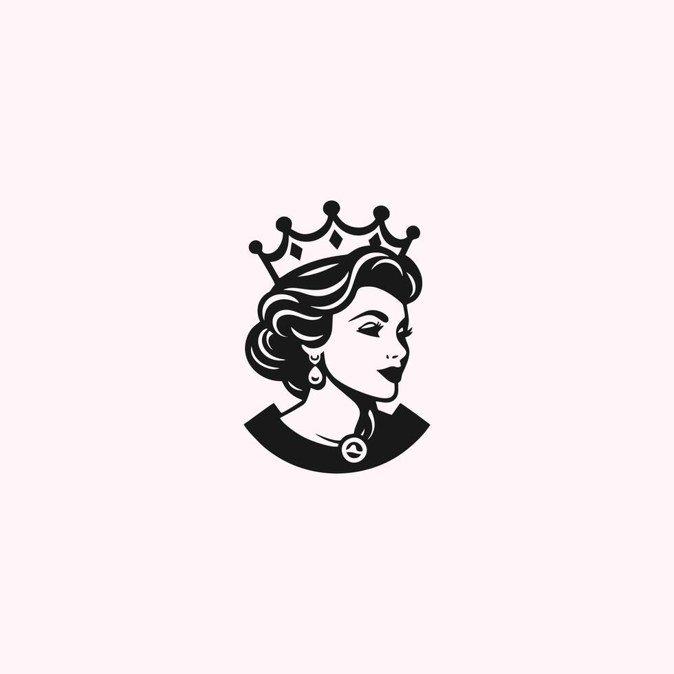 ai generado reina logo para mujer con creativo corona concepto vector