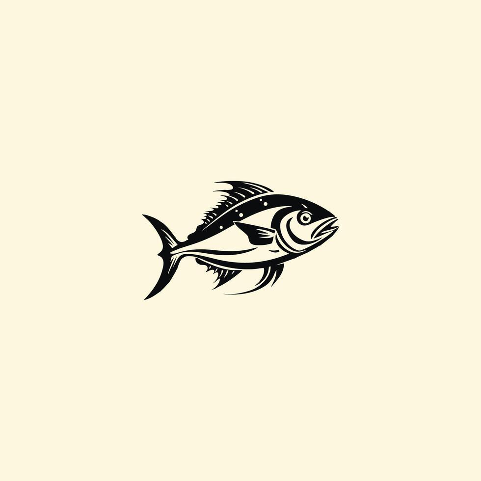 ai generado negro atún pescado en un blanco antecedentes. vector