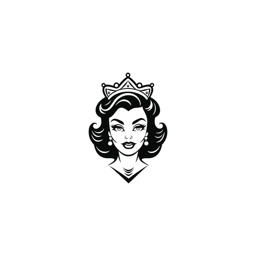 AI generated Queen logo for women with creative crown concept Vector