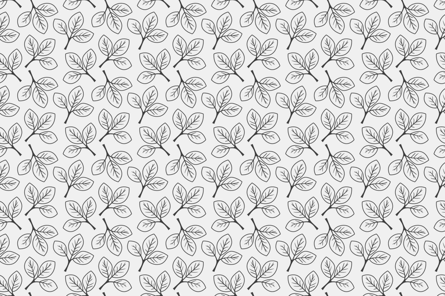 Hand drawn floral pattern vector design. Simple ornament with plant and leaf.