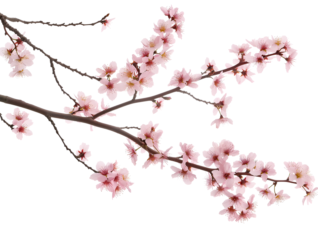 AI generated Sakura branch on transparent background png