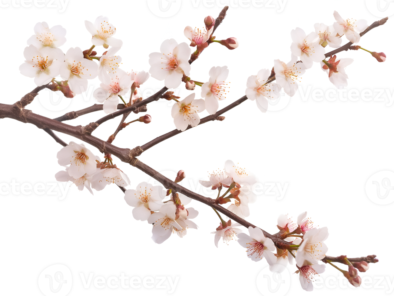 AI generated Sakura branch on transparent background png