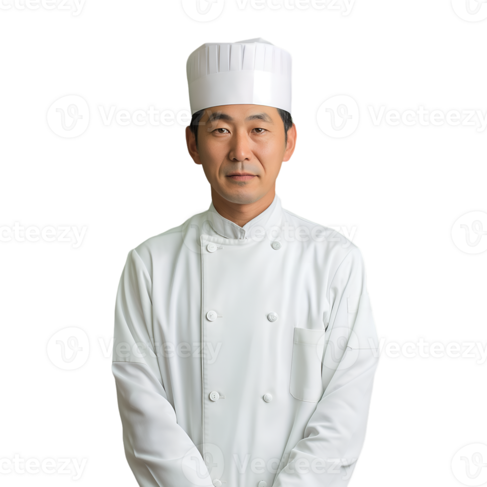 AI generated Japanese Chef on transparent background png