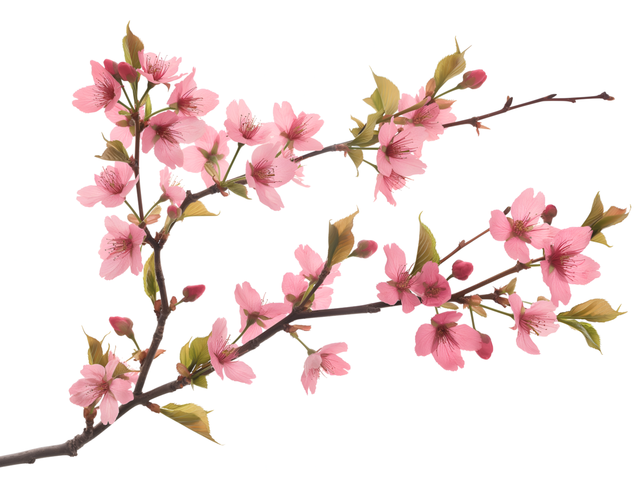 AI generated Sakura branch on transparent background png