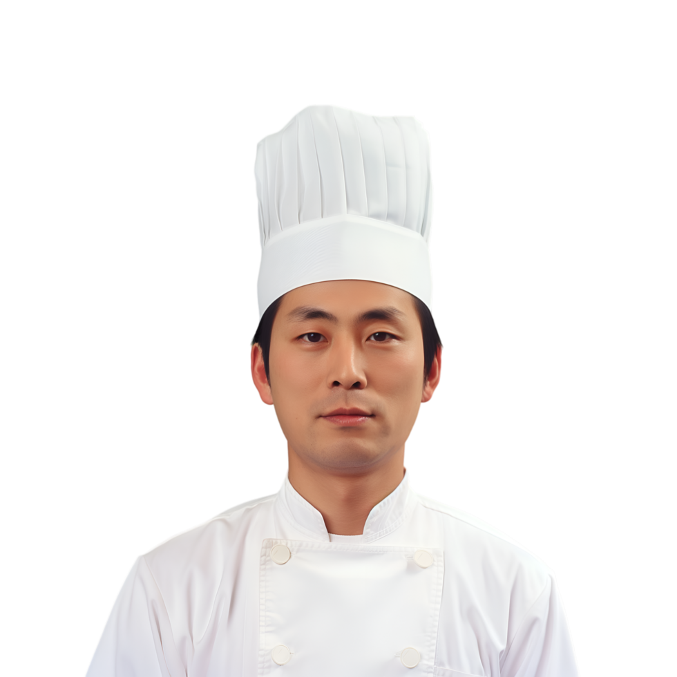 ai gerado japonês chefe de cozinha em transparente fundo png