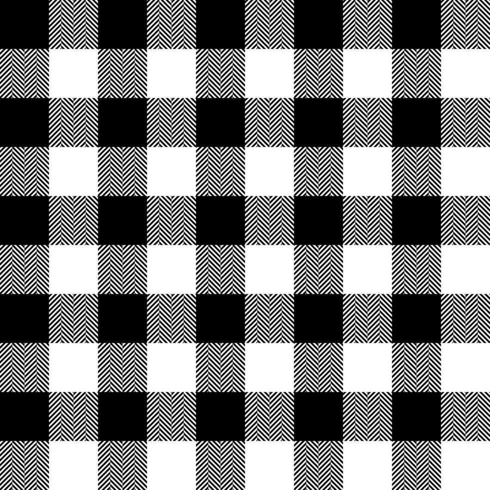 Plaid check pattern in black and white. Seamless fabric texture. Tartan textile print. vector