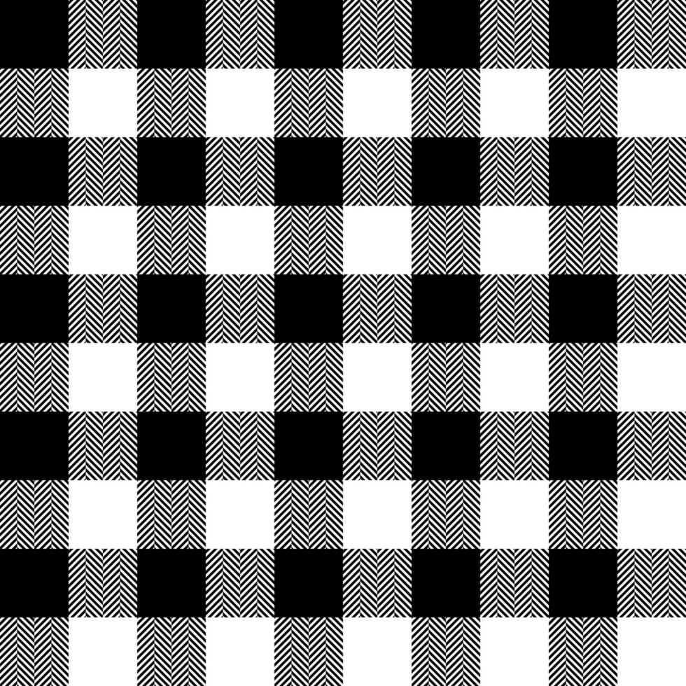 Plaid check pattern in black and white. Seamless fabric texture. Tartan textile print. vector