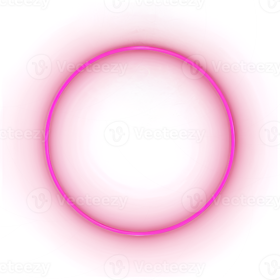 AI generated Neon ring on transparent background png