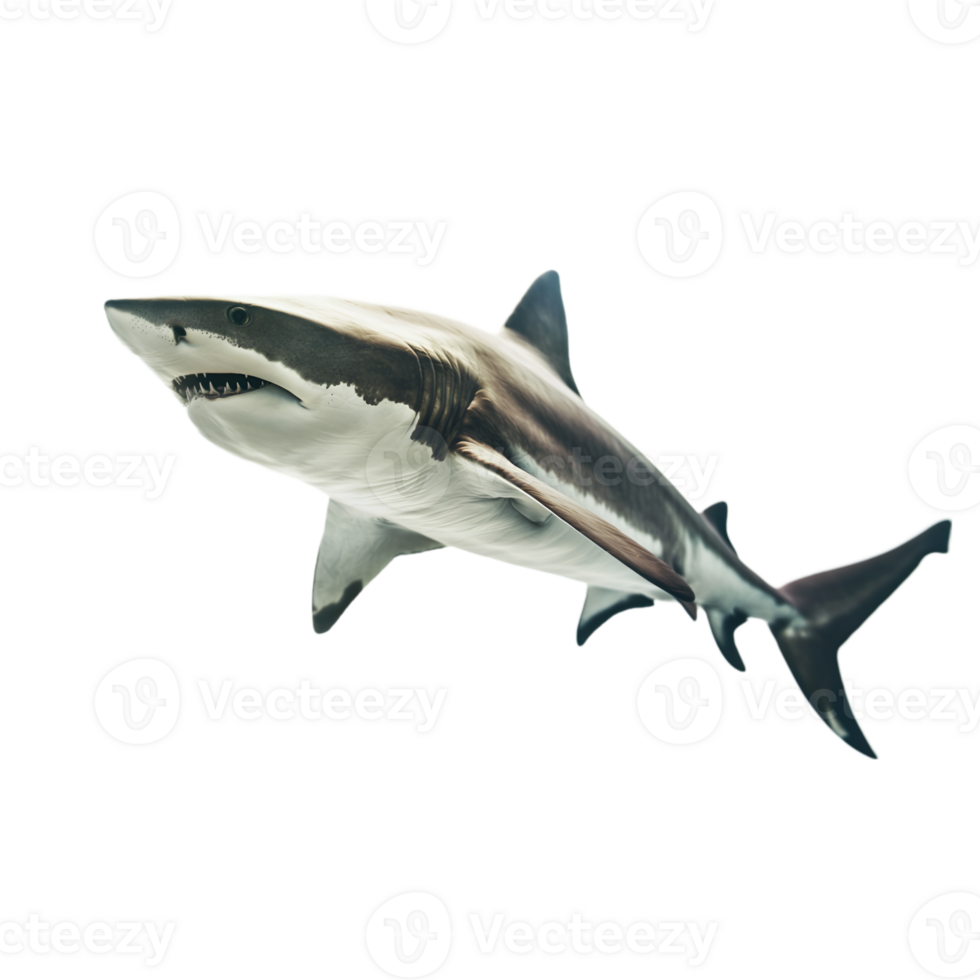 AI generated shark on transparent background png
