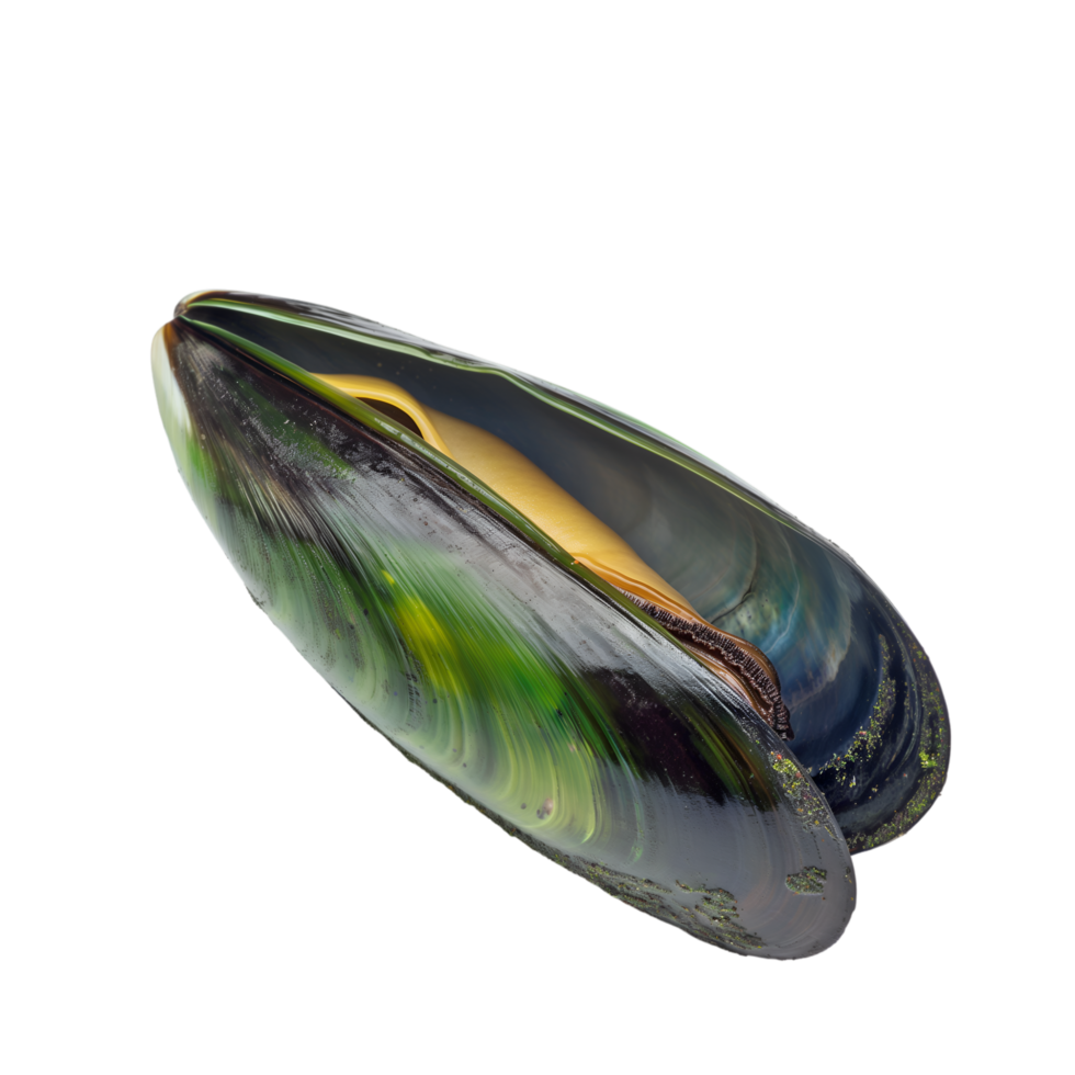 AI generated Green mussel on transparent background png