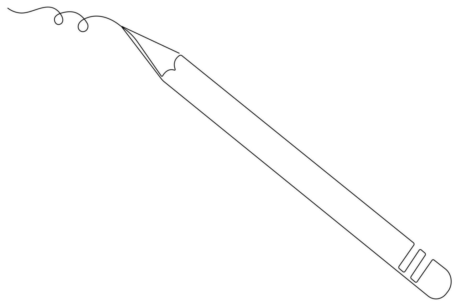 Continuous one line art simple pencil sketch outline vector illustration