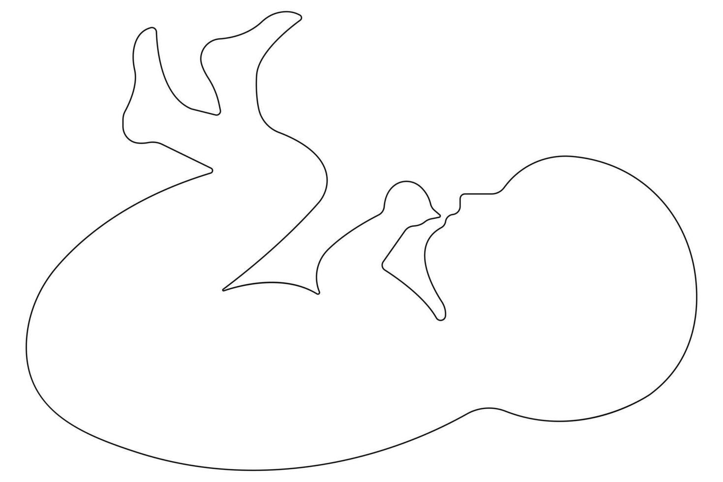 Continuous single line art drawing of baby sketch and concept outline vector