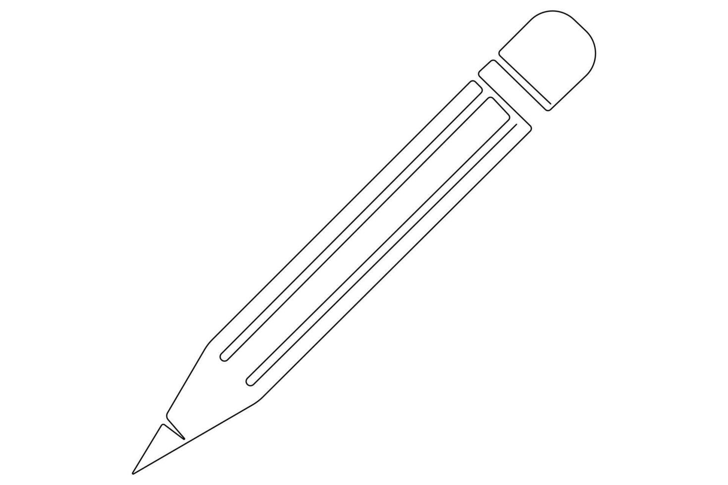 Continuous one line art simple pencil sketch outline vector illustration