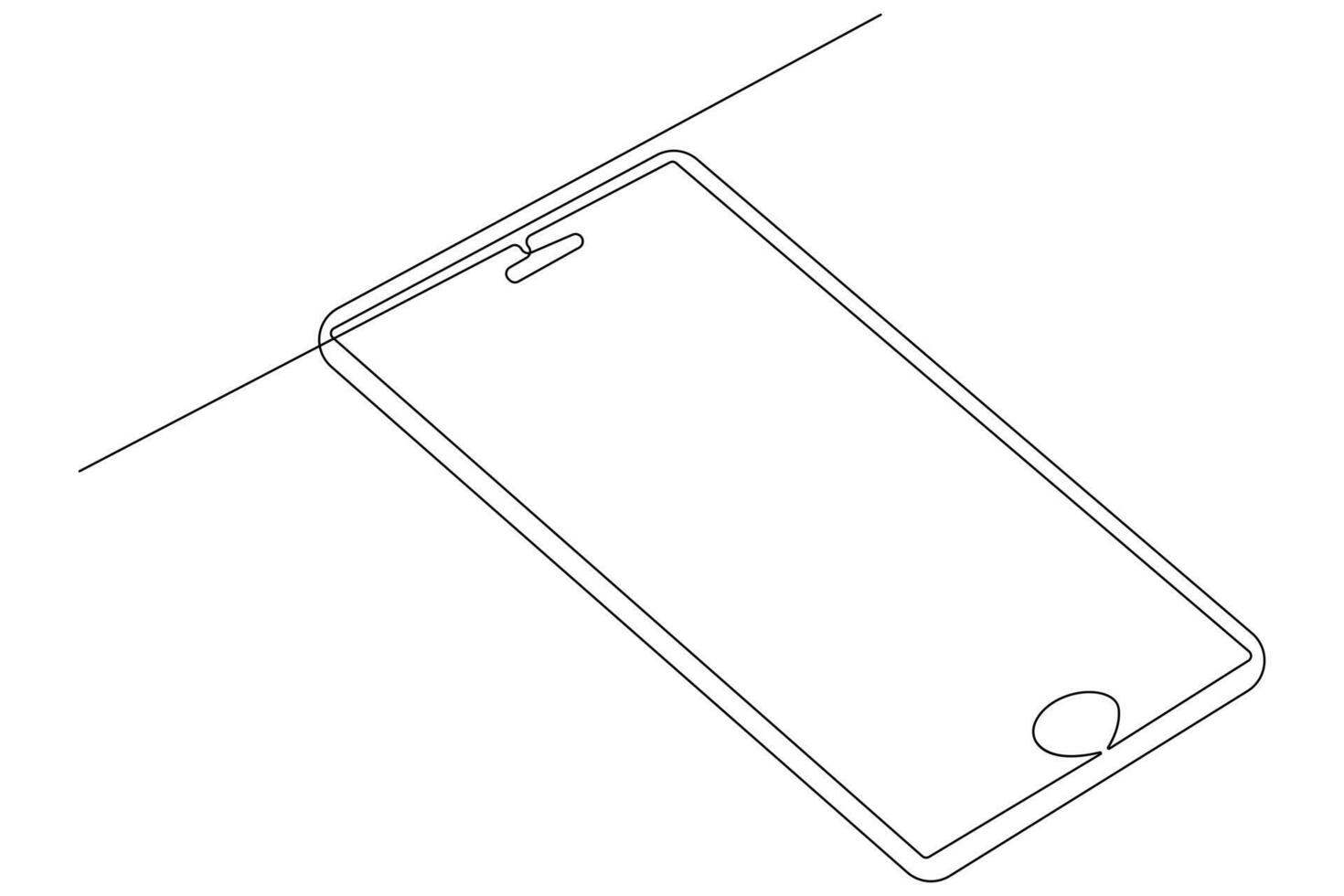 Continuous one line art smartphone touch screen gadget modern technology design outline vector illustration