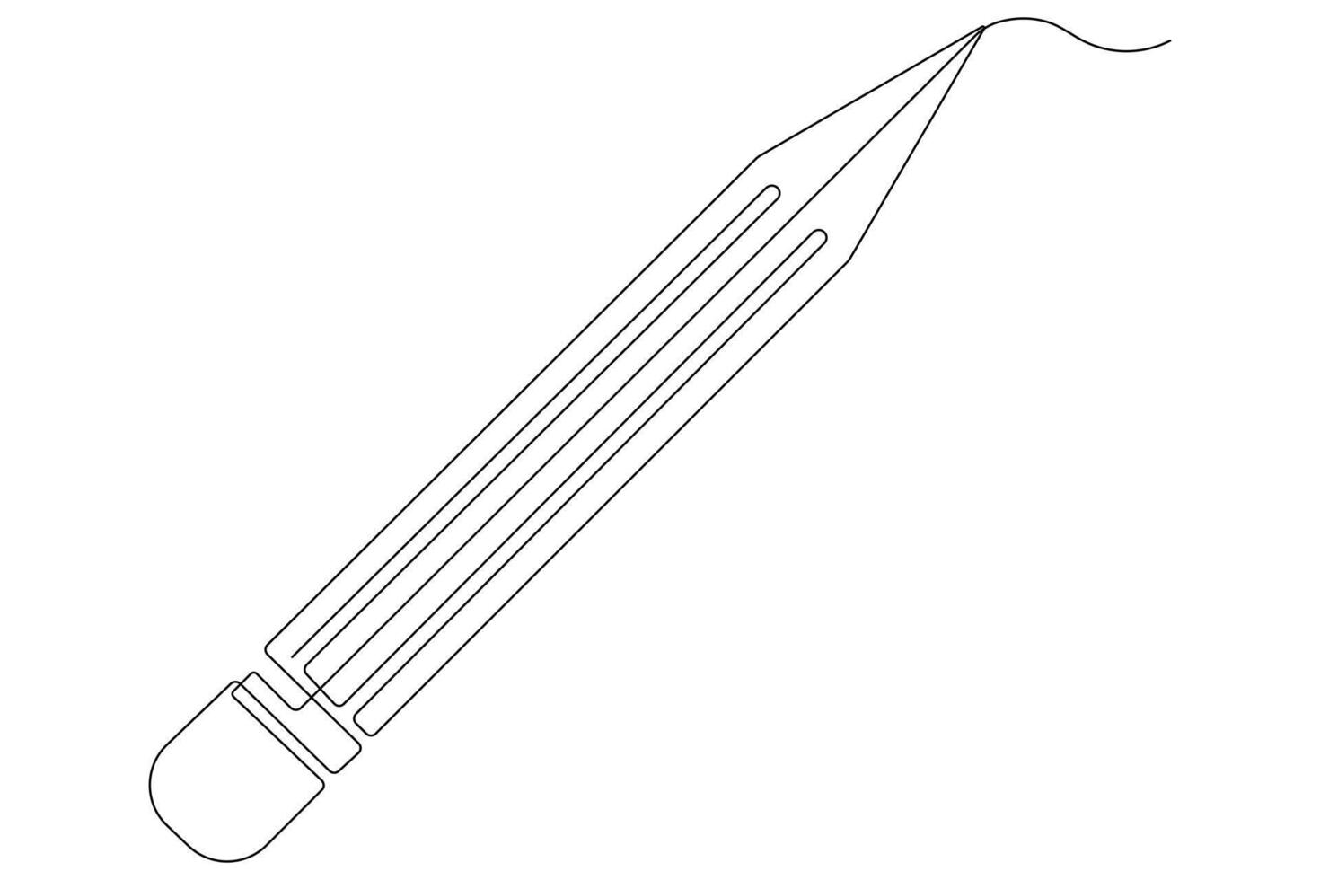 Continuous one line art simple pencil sketch outline vector illustration