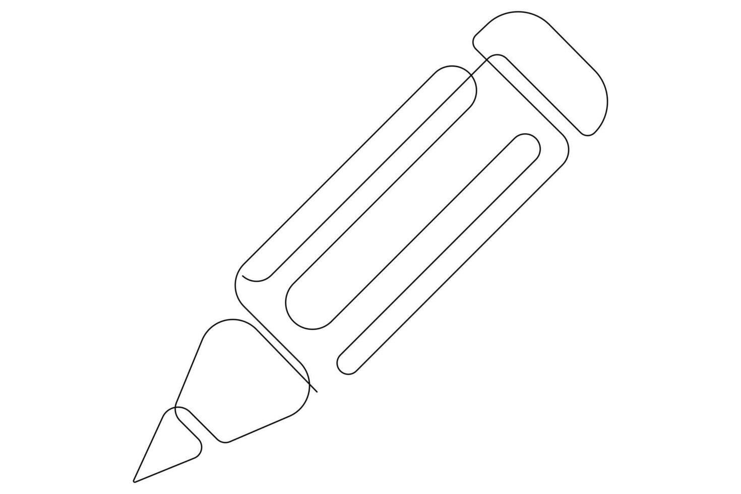 Continuous one line art simple pencil sketch outline vector illustration