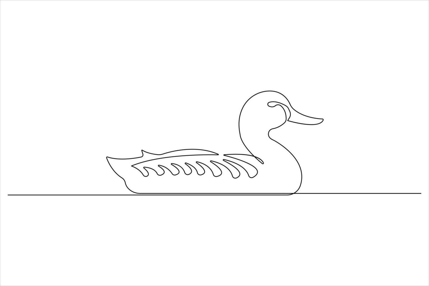 Continuous single line art drawing of pet animal duck concept outline vector illustration