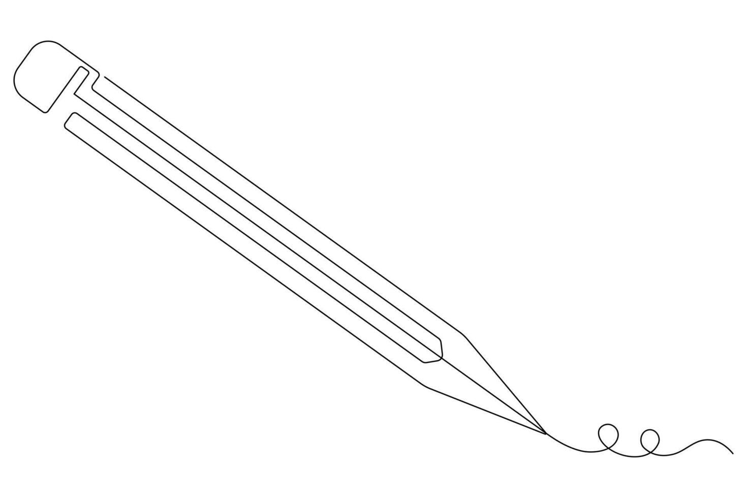 Continuous one line art simple pencil sketch outline vector illustration