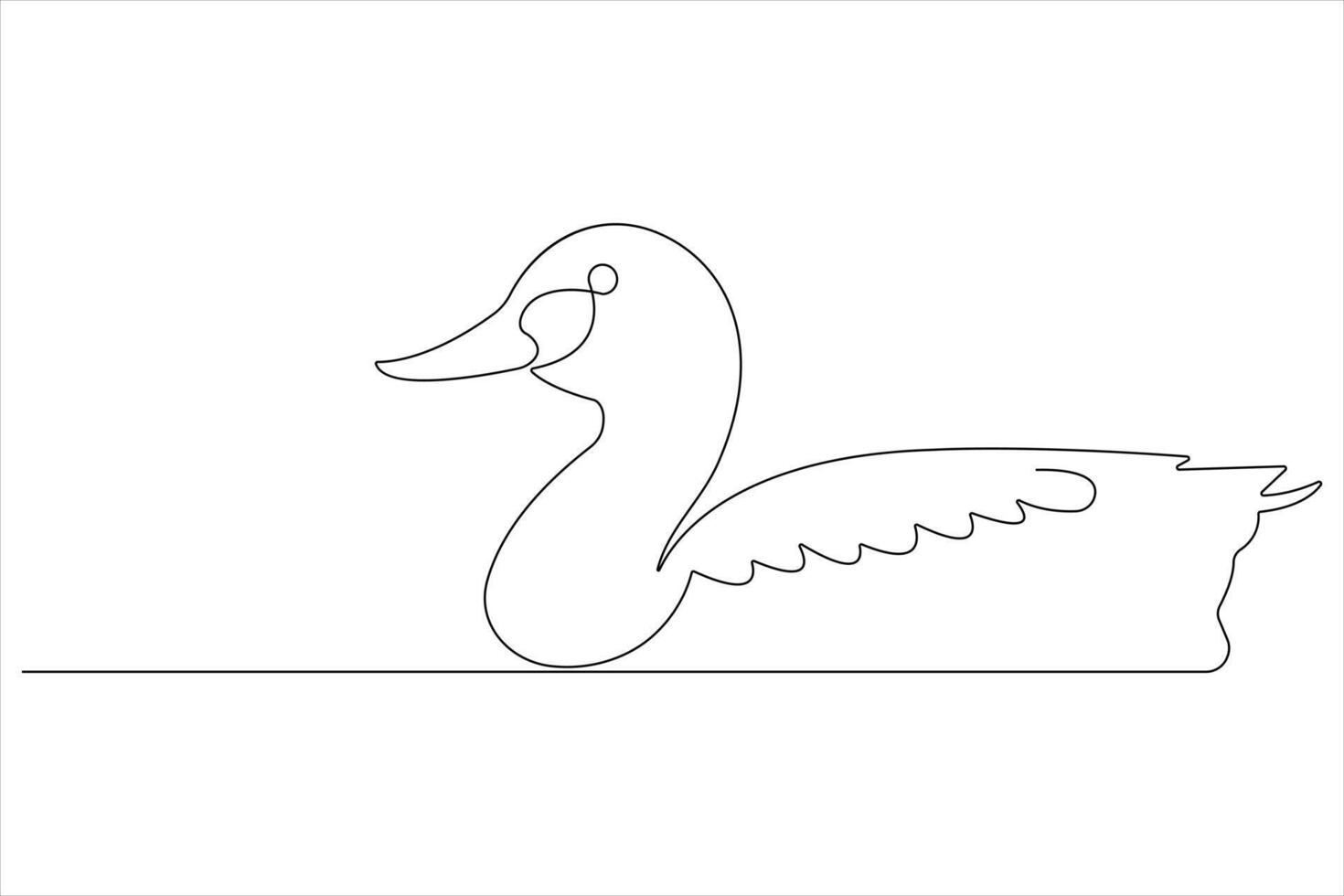 Continuous single line art drawing of pet animal duck concept outline vector illustration