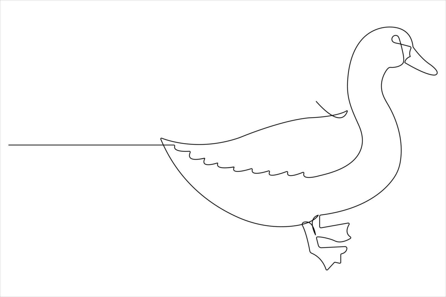 Continuous single line art drawing of pet animal duck concept outline vector illustration