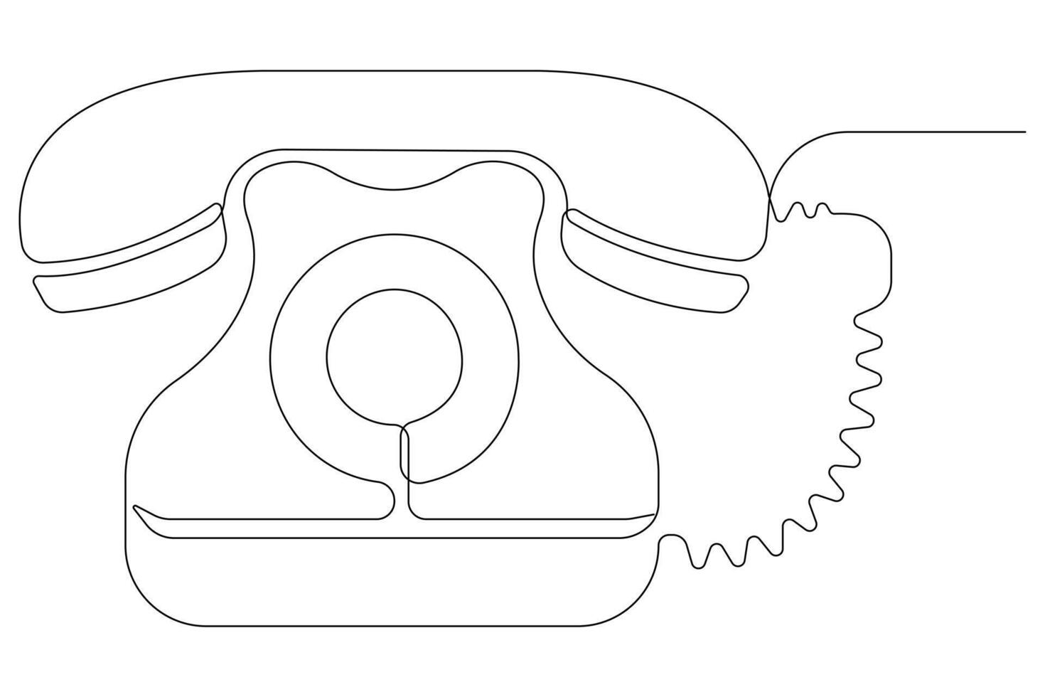 Old telephone continuous one line art drawing of outline vector illustration design