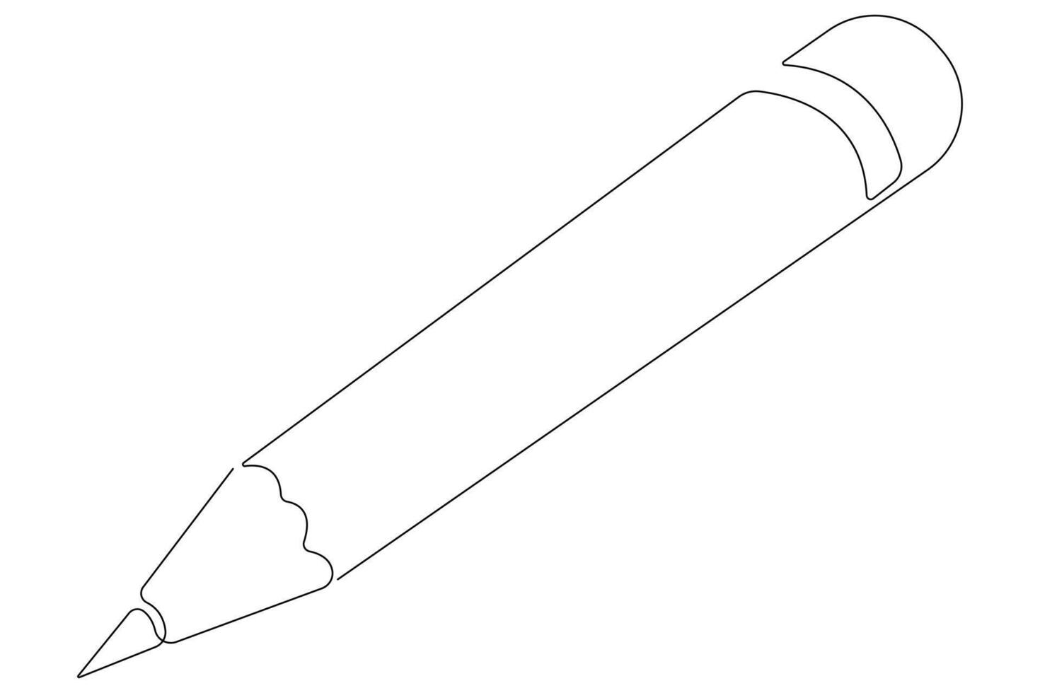 Continuous one line art simple pencil sketch outline vector illustration