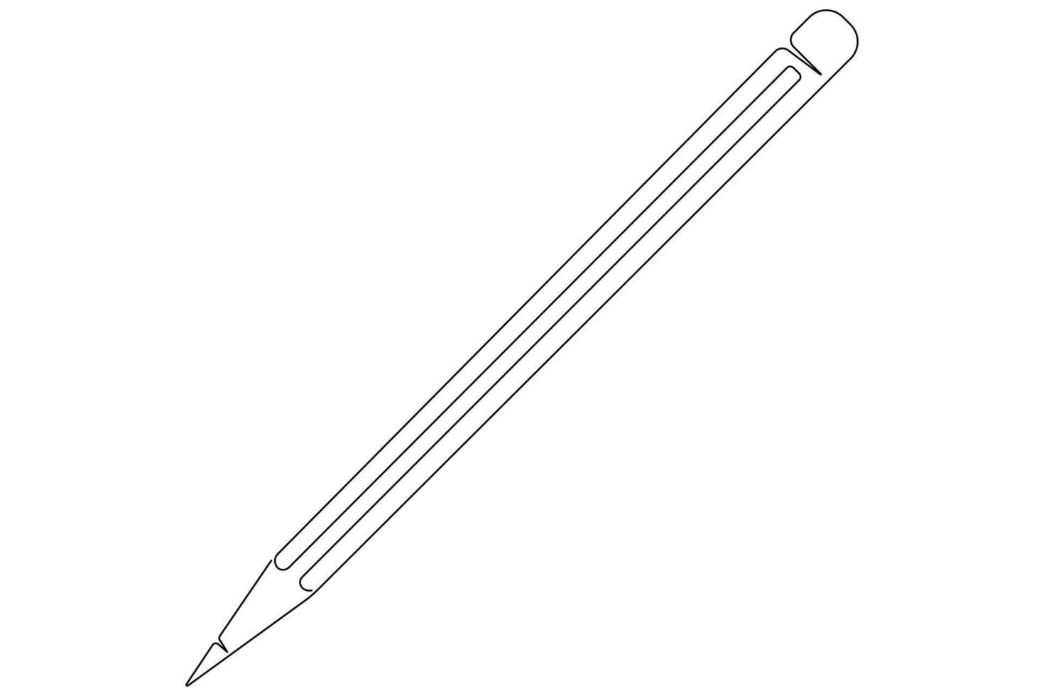 Continuous one line art simple pencil sketch outline vector illustration