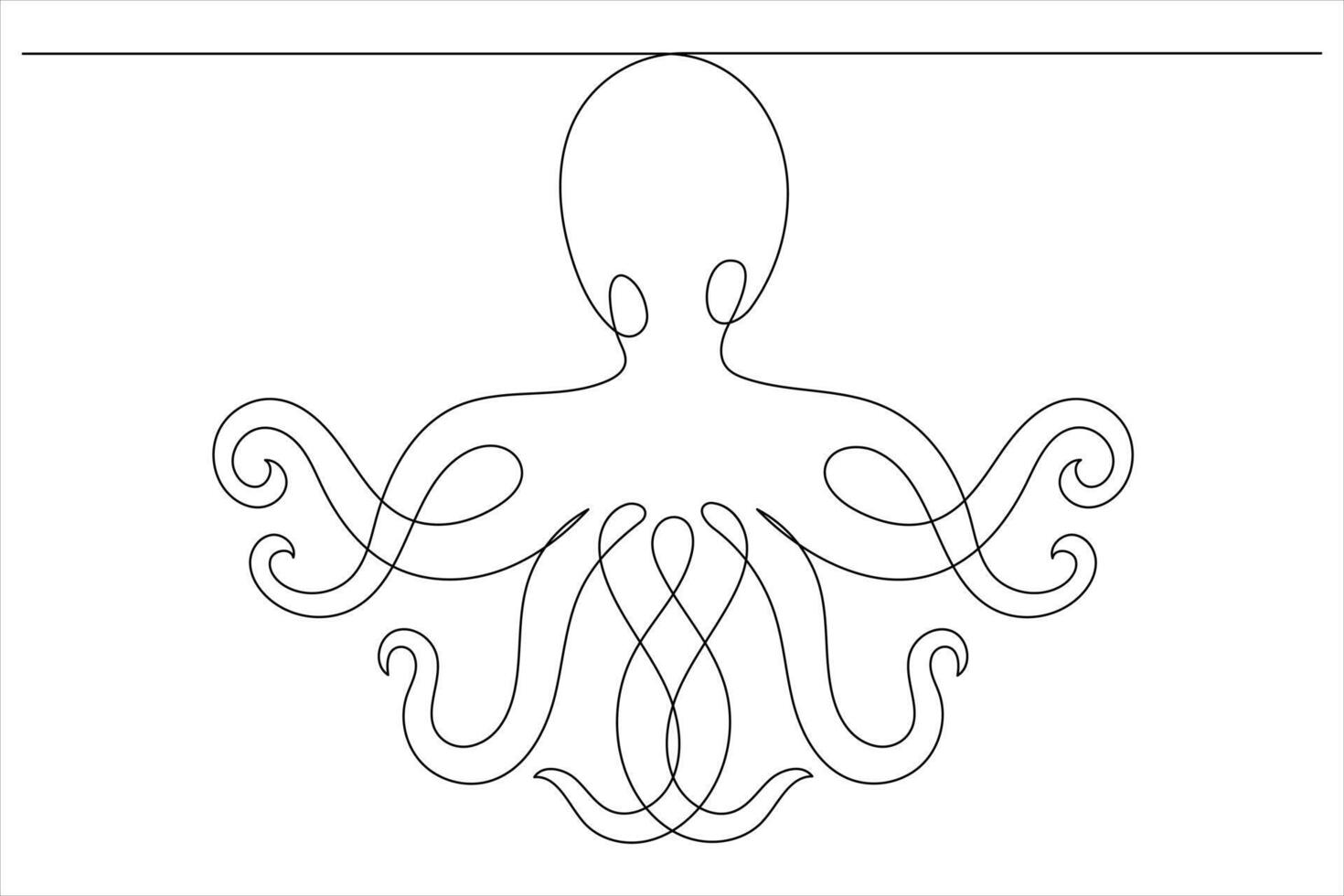 pulpo mar animal continuo uno línea Arte dibujo de contorno vector ilustración