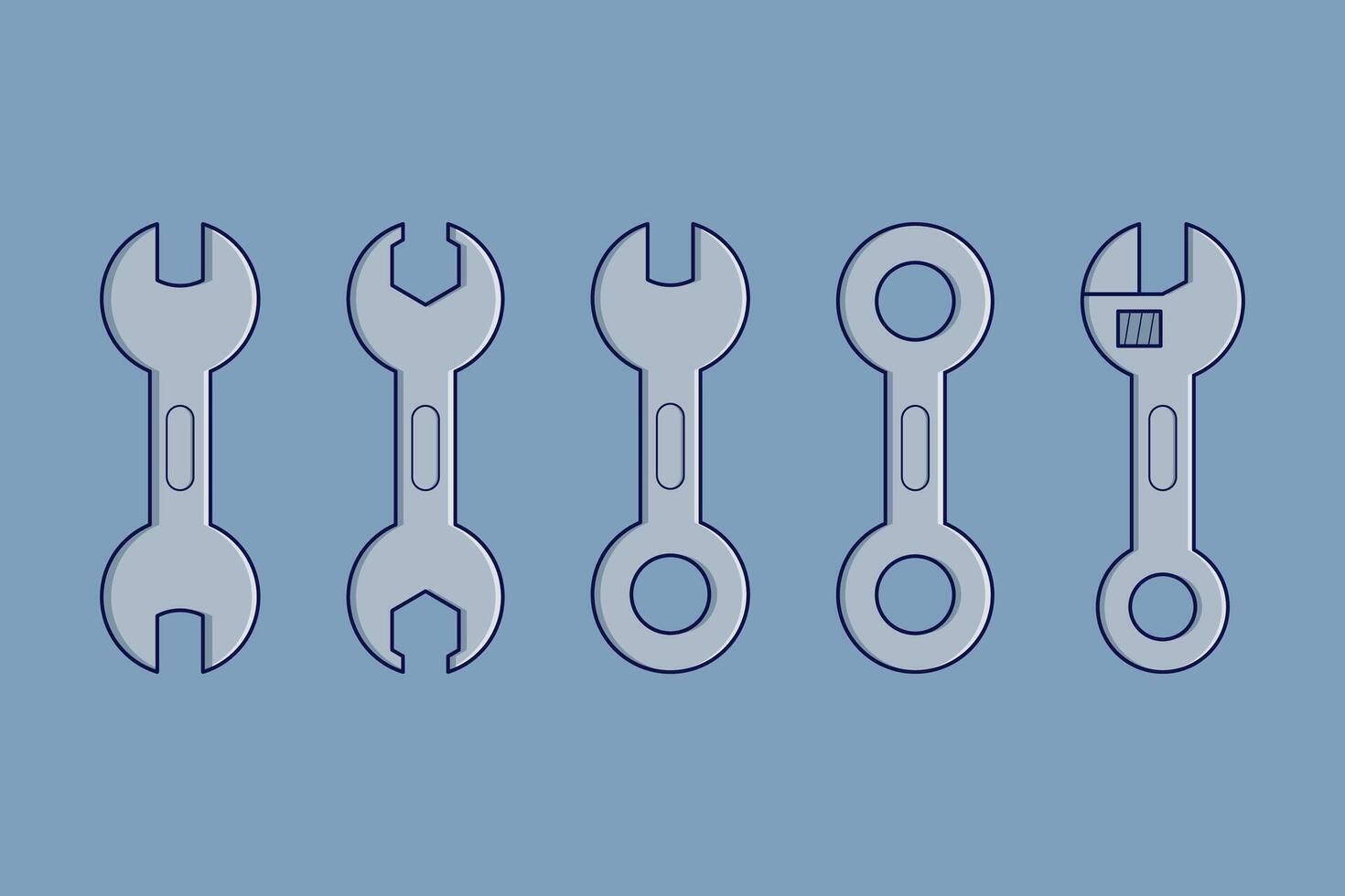 Wrench set vector illustration