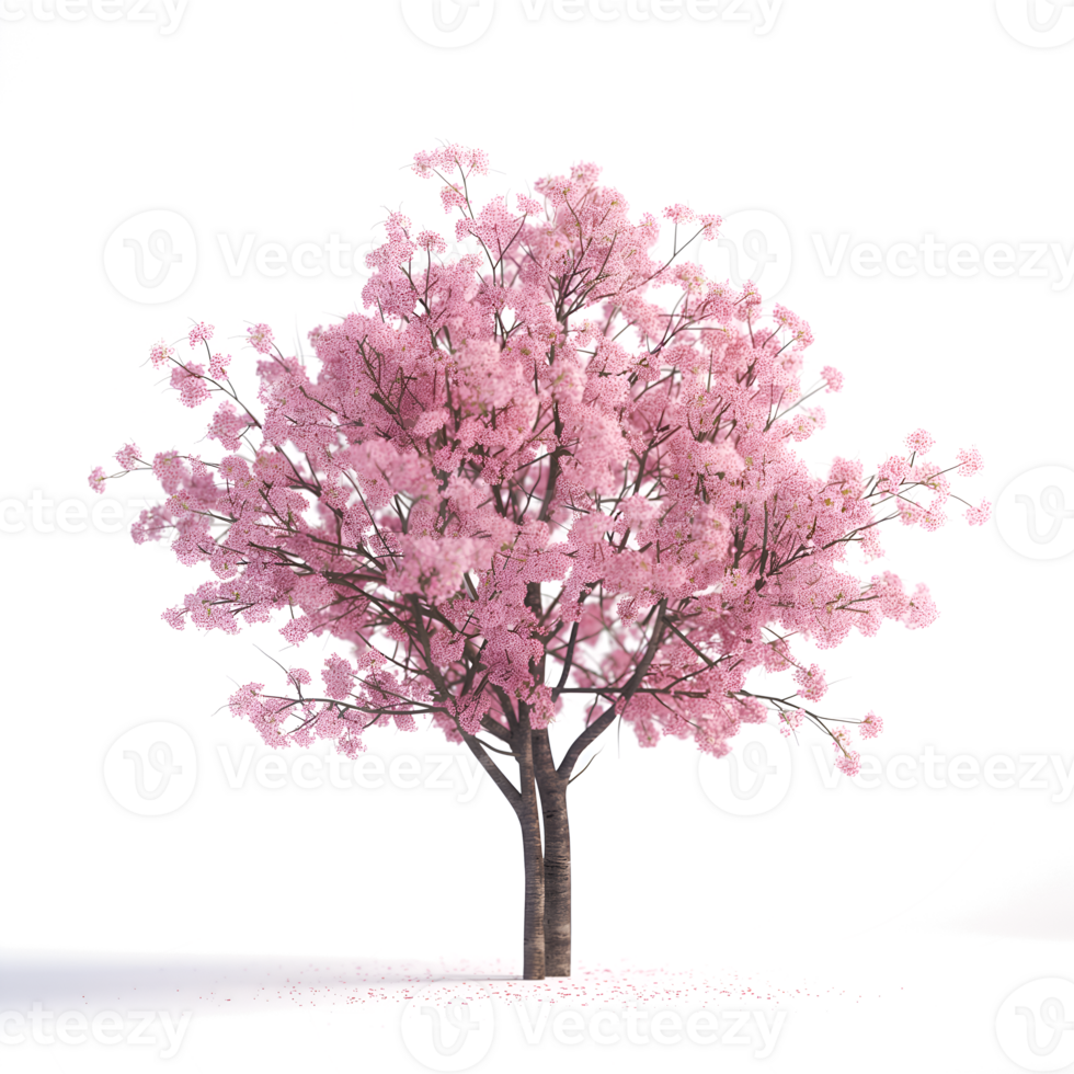 AI generated cherry blossom tree on transparent background png