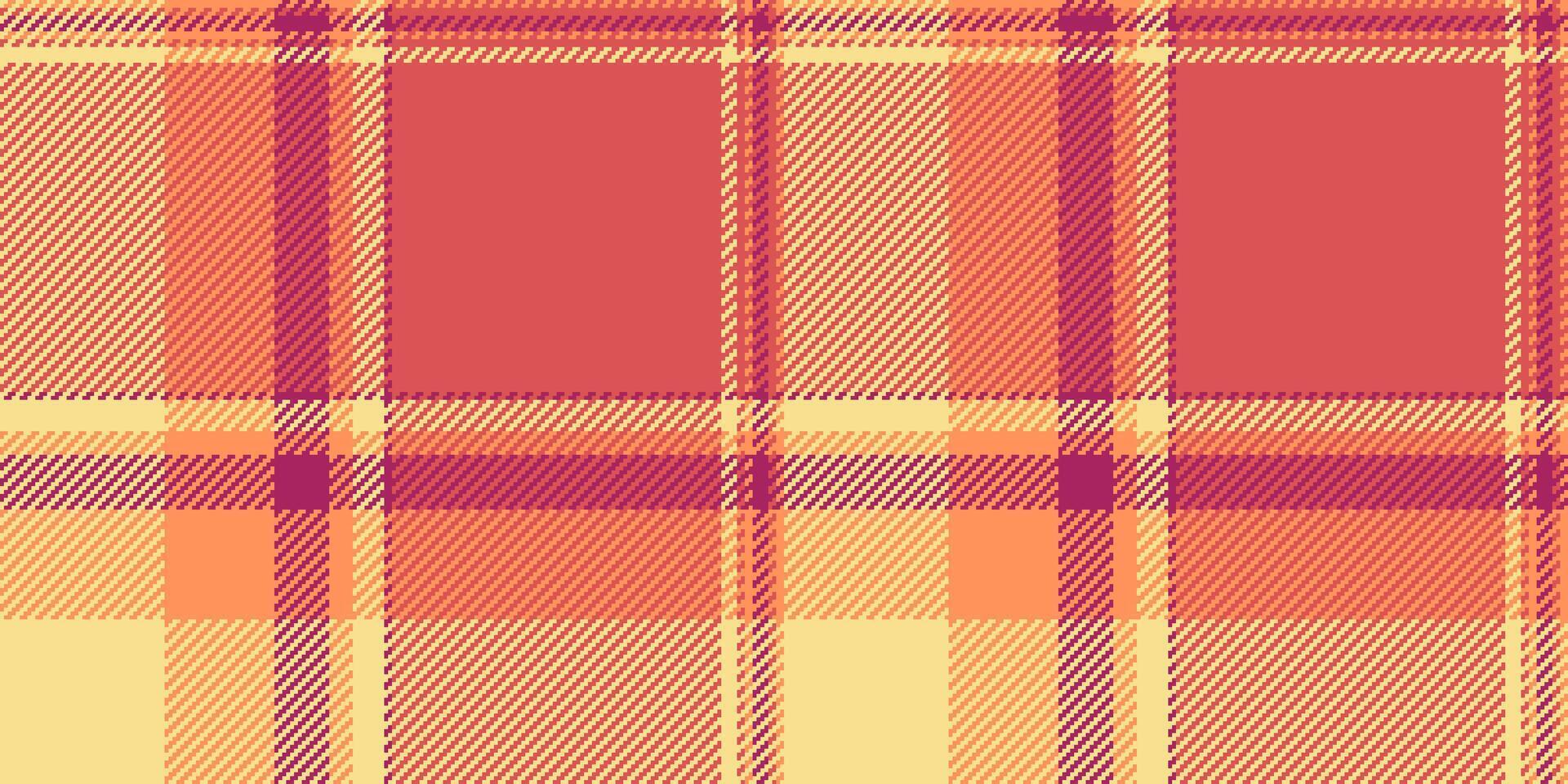 capa textil cheque tela, pantalones antecedentes sin costura modelo. primavera vector textura tartán tartán en rojo y amarillo colores.