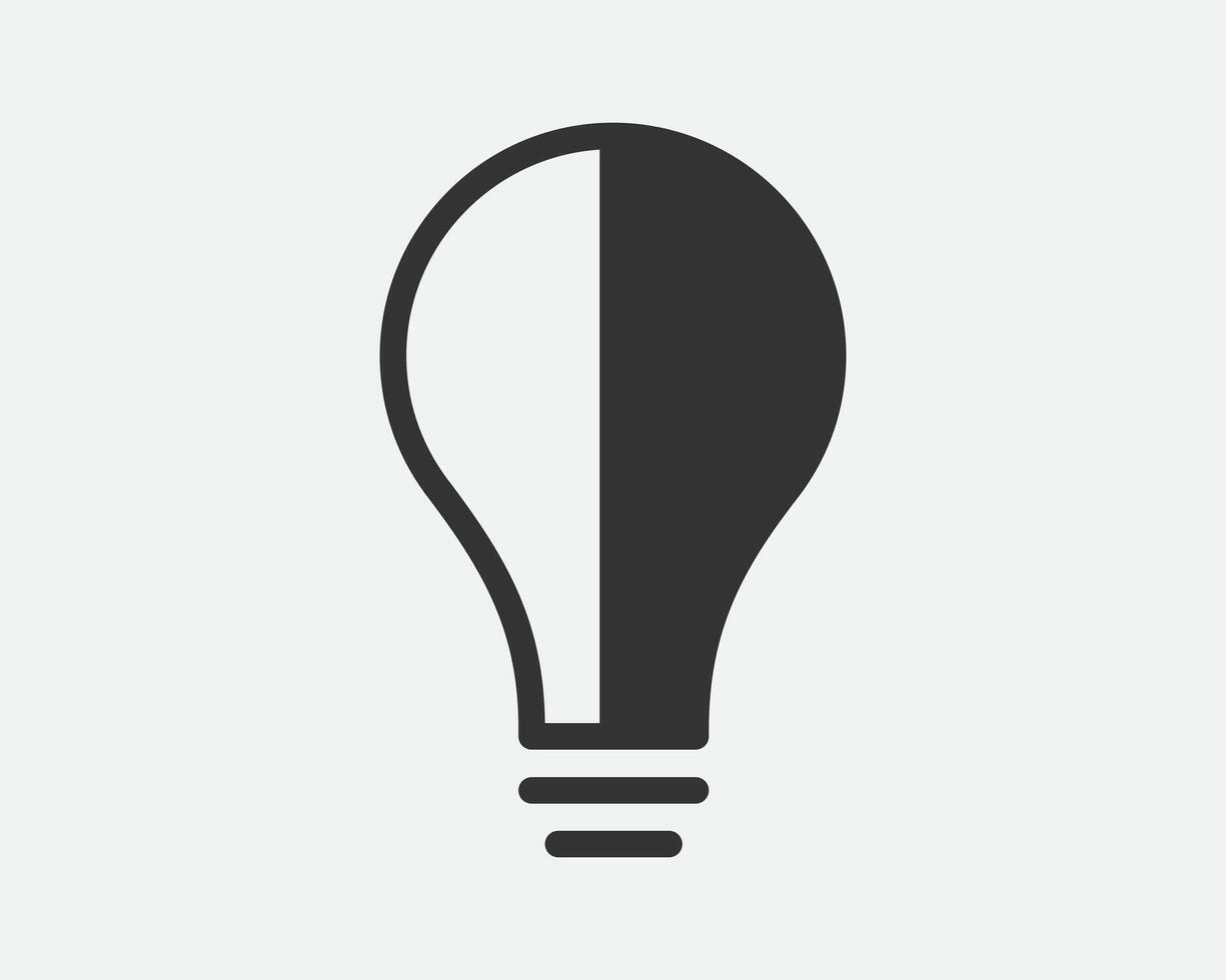 Light dimmer icon line trendy design. Electricity lamp saving energy sign. Black and white flat style. vector