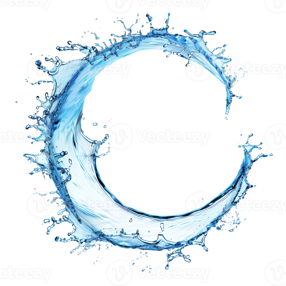 AI generated water circle splash on transparent background png