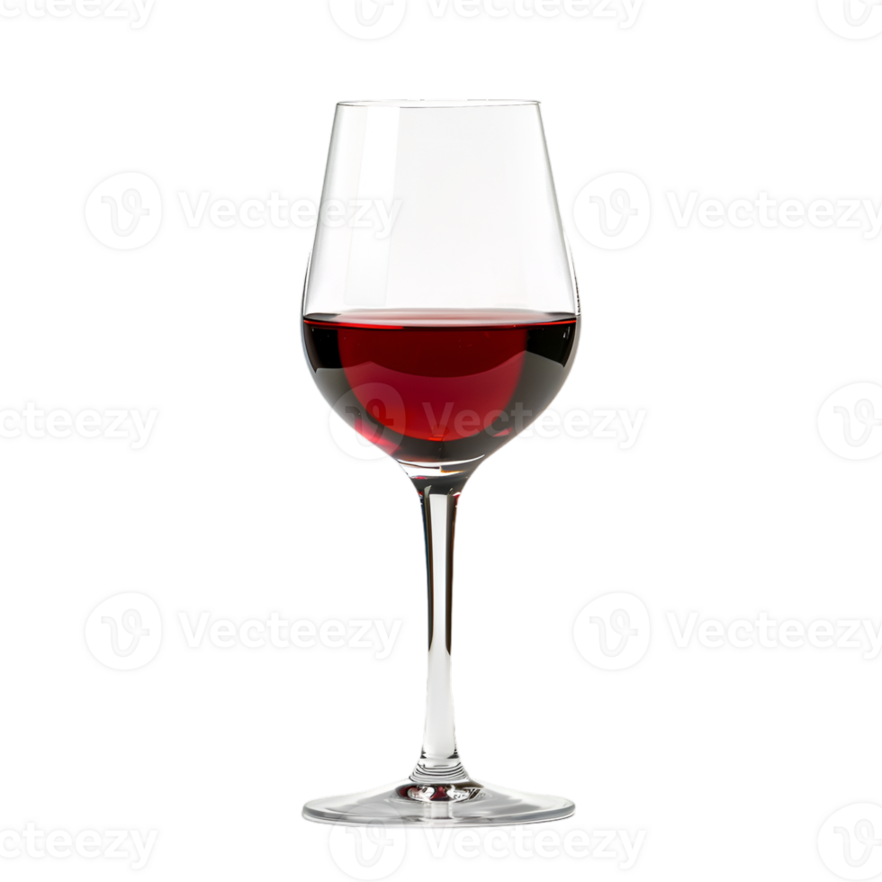 AI generated Wine glass with red wine on transparent png