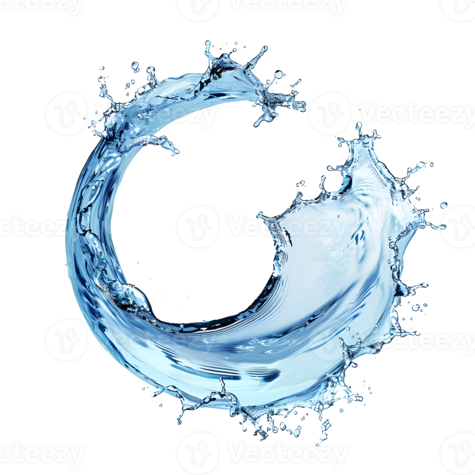 AI generated water circle splash on transparent background png