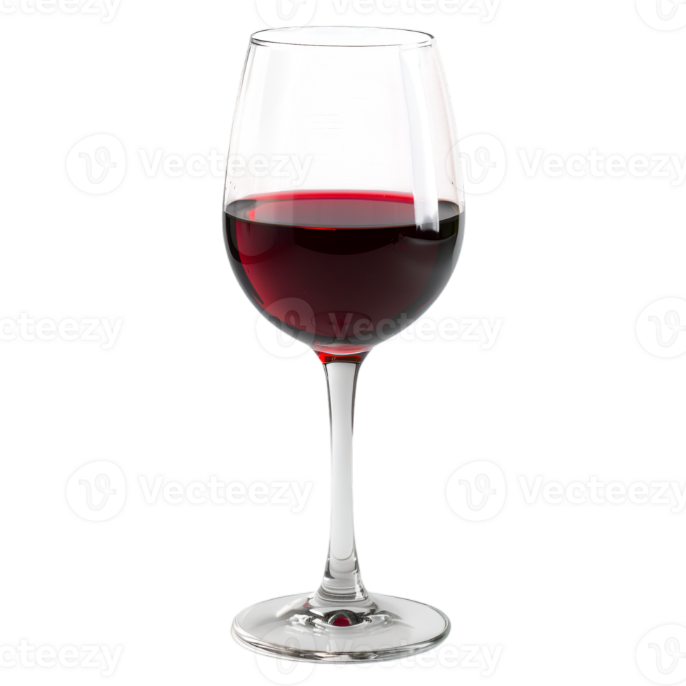 AI generated Wine glass with red wine on transparent png