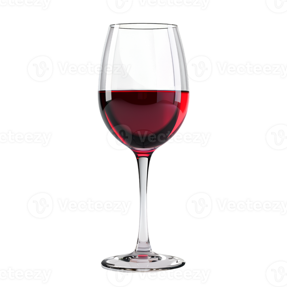 AI generated Wine glass with red wine on transparent png