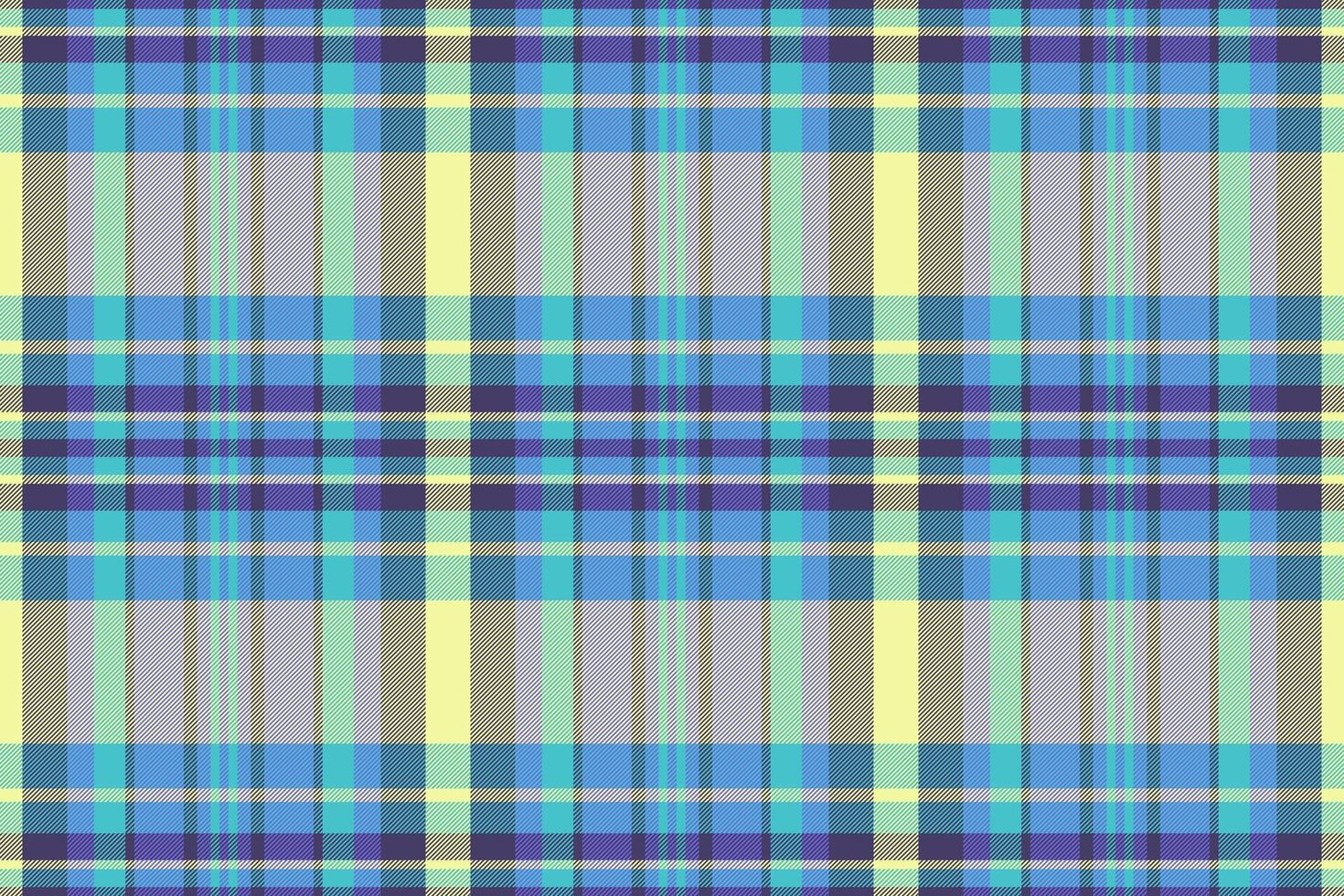 Chic background pattern seamless, bedding textile check tartan. Industry vector texture plaid fabric in indigo and cyan colors.