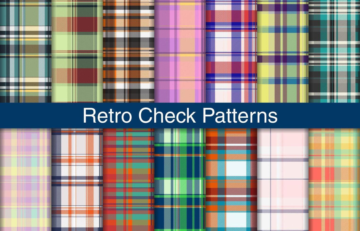 Retro plaid bundles, textile design, checkered fabric pattern for shirt, dress, suit, wrapping paper print, invitation and gift card. vector