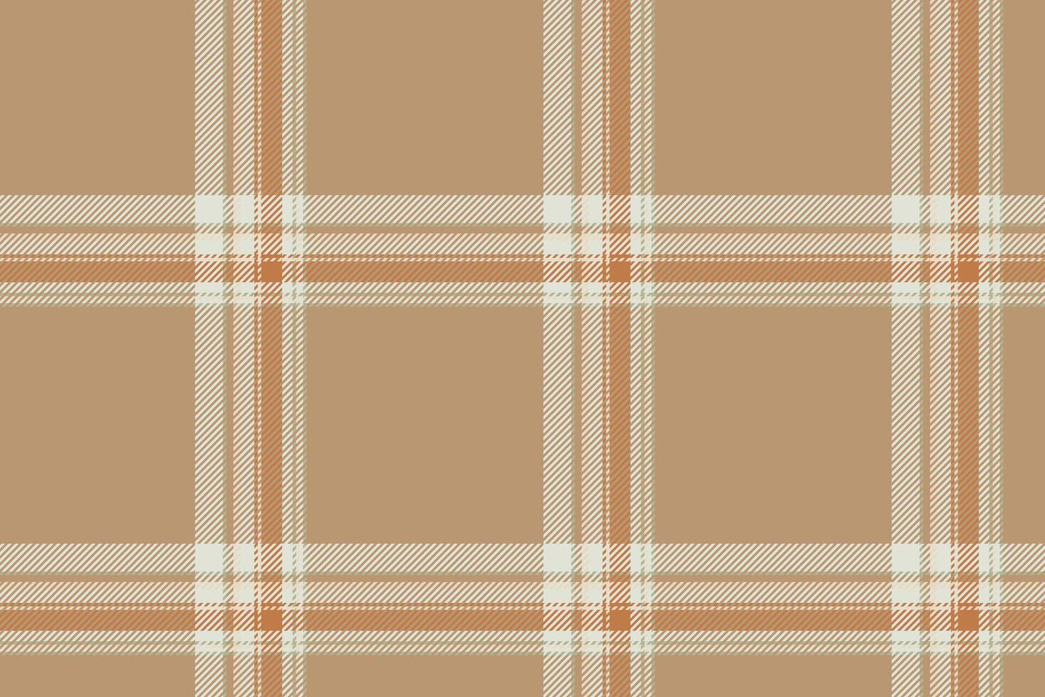 Plaid background, check seamless pattern in beige. Vector fabric texture for textile print, wrapping paper, gift card or wallpaper.
