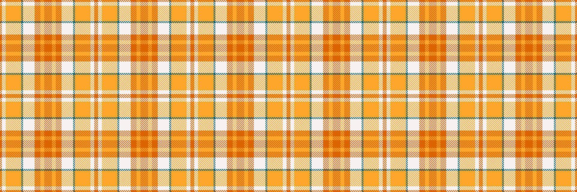 Ribbon tartan background plaid, ornamental texture seamless check. Individuality fabric textile pattern vector in orange and white colors.