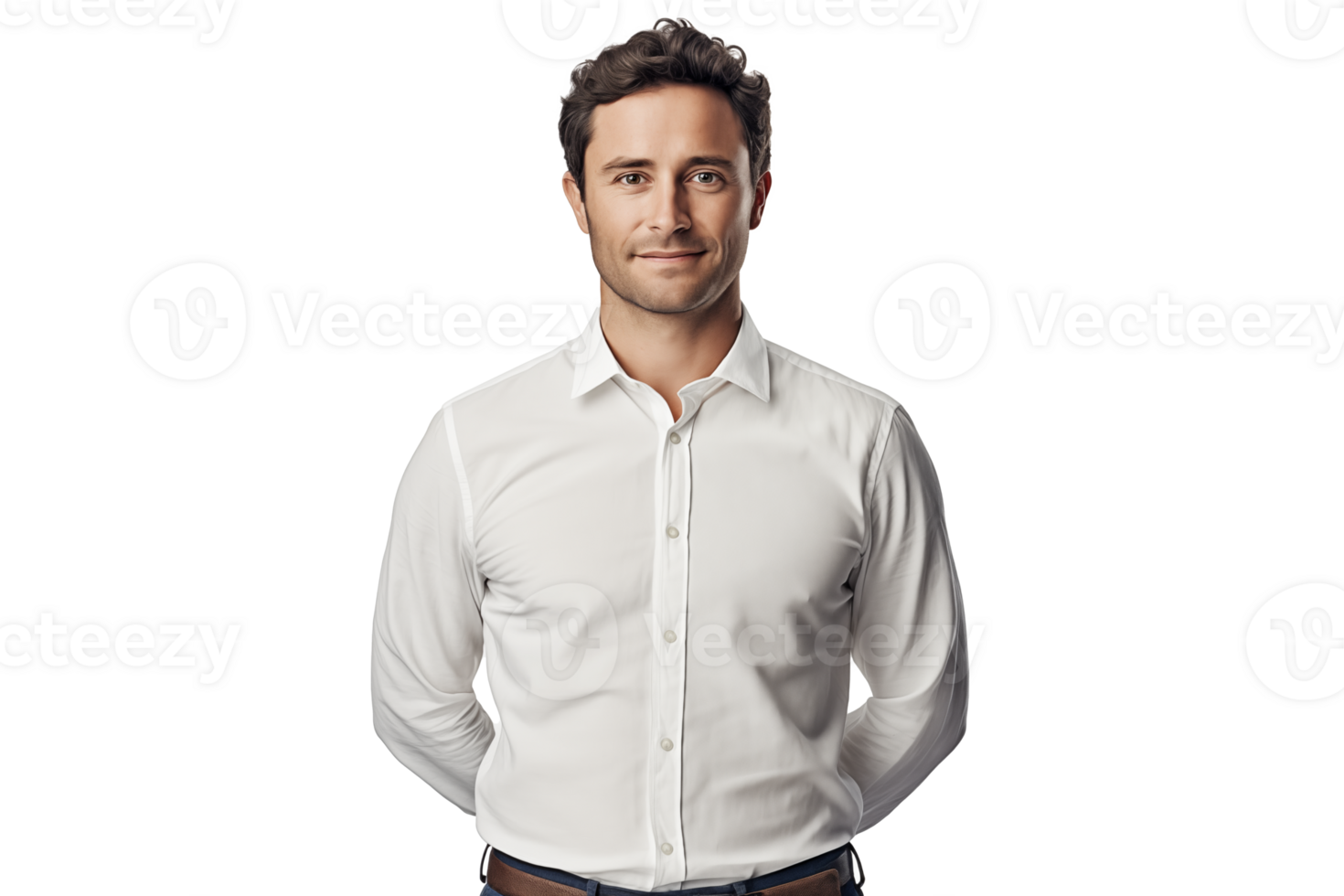 AI generated Portrait of a young smiling man looking into the lens on a transparent background png