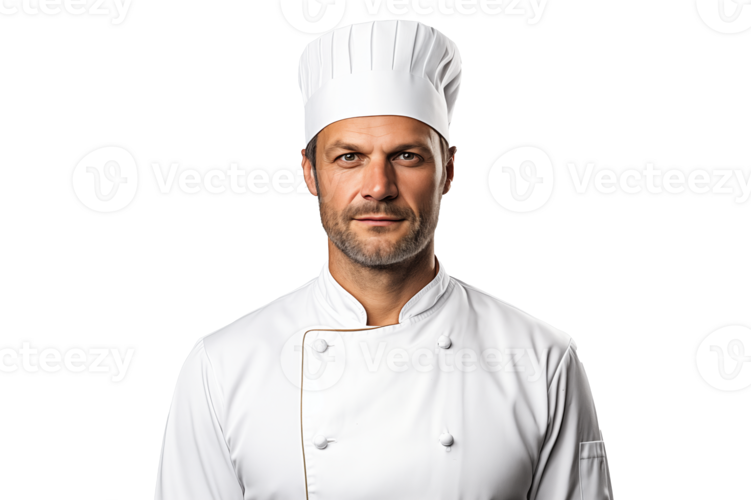 AI generated portrait of a chef, on a transparent background png