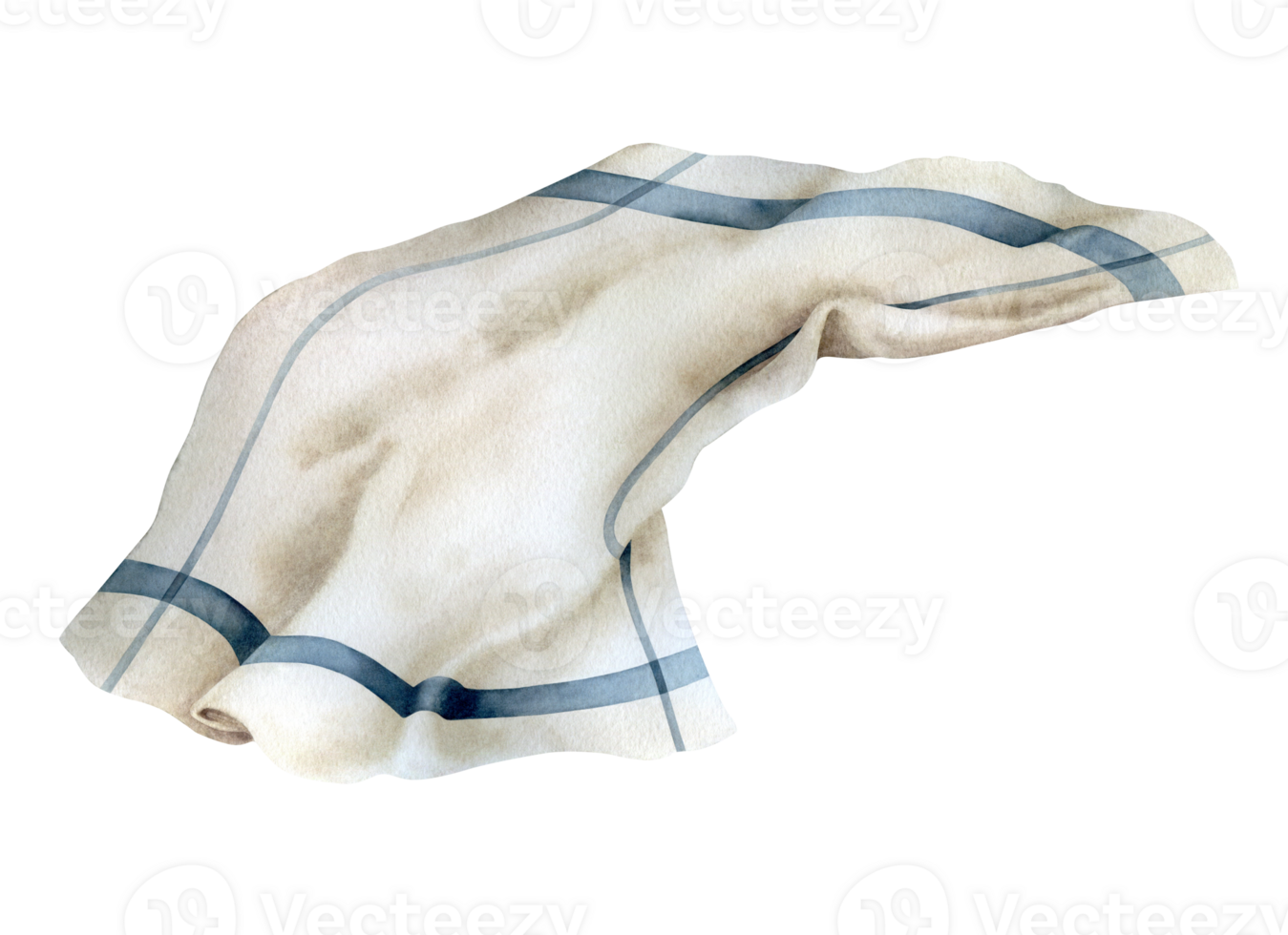 Kitchen towel watercolor illustration isolated on transparent background. Hand drawn for design and creativity. png
