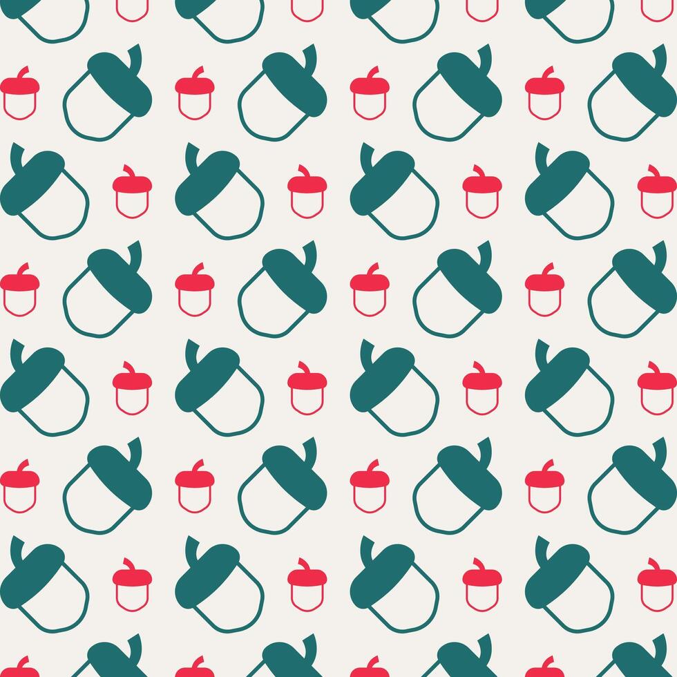 Acorn impressive trendy multicolor repeating pattern vector illustration background
