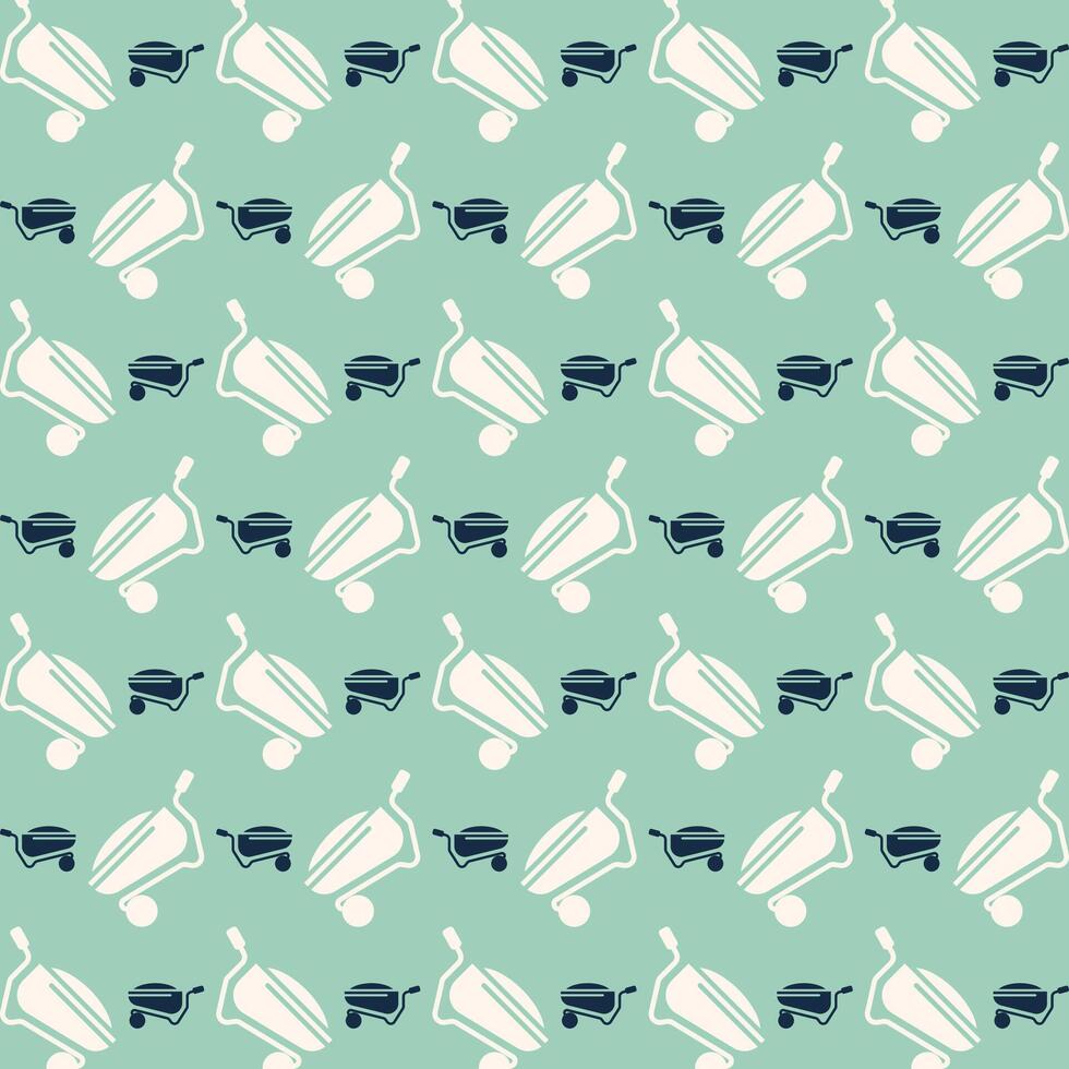 Wheelbarrow exquisite trendy multicolor repeating pattern vector illustration background