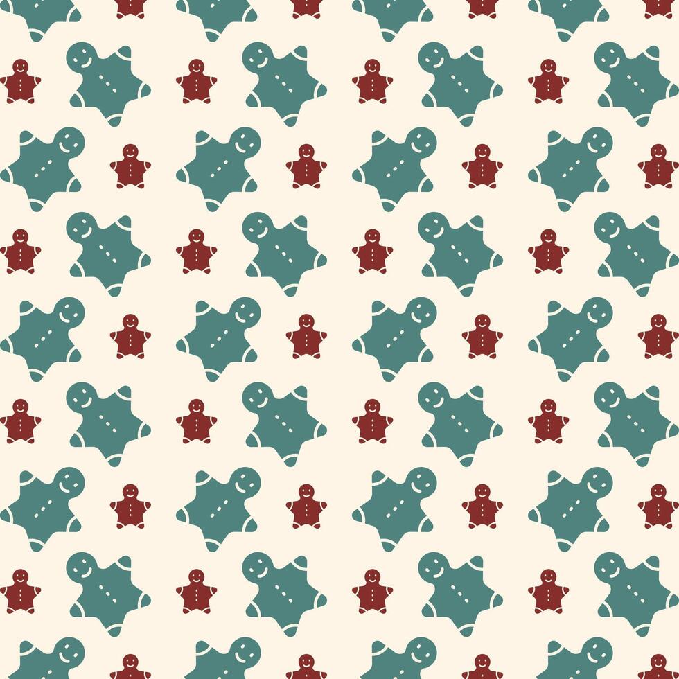 Gingerbread man unique trendy multicolor repeating pattern vector illustration background