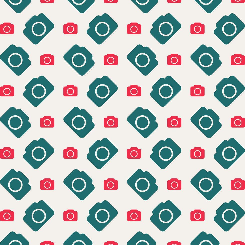 Camera impressive trendy multicolor repeating pattern vector illustration background